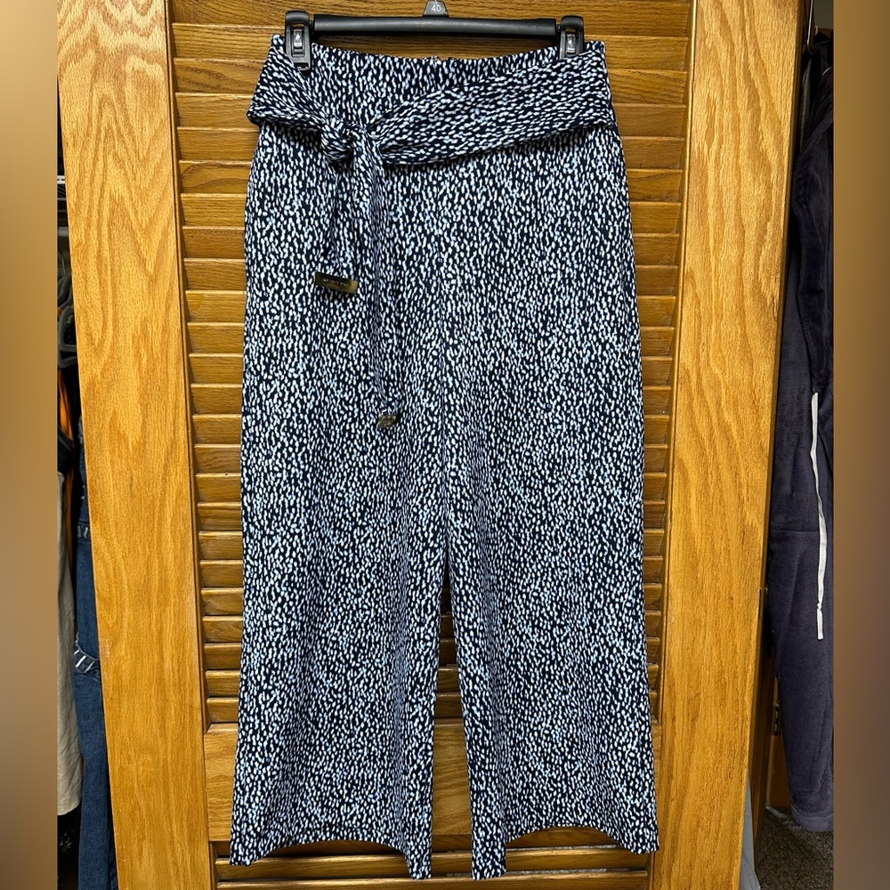 Michael Kors Wide-Leg Printed Capri Pants